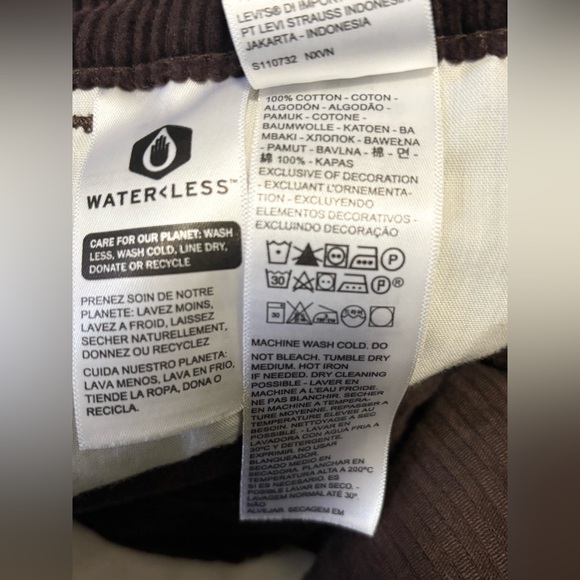 Levi’s Baggy Dad Corduroy Pants Chocolate Brown Loose Straight Leg Jeans Size 29 - Picture 15 of 16